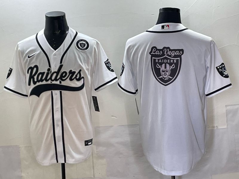 Men 2025 Nike Oakland Raiders Blank White Joint Name  Limited NFL Jersey style 060